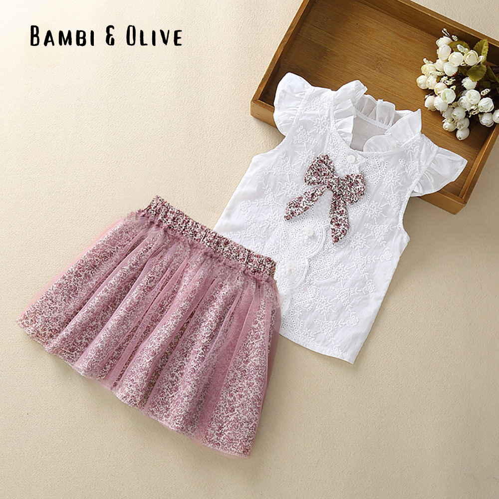 Floral Mist Set - Girls Tulle skirt