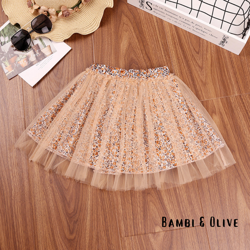 Floral Mist Set - Girls Tulle skirt